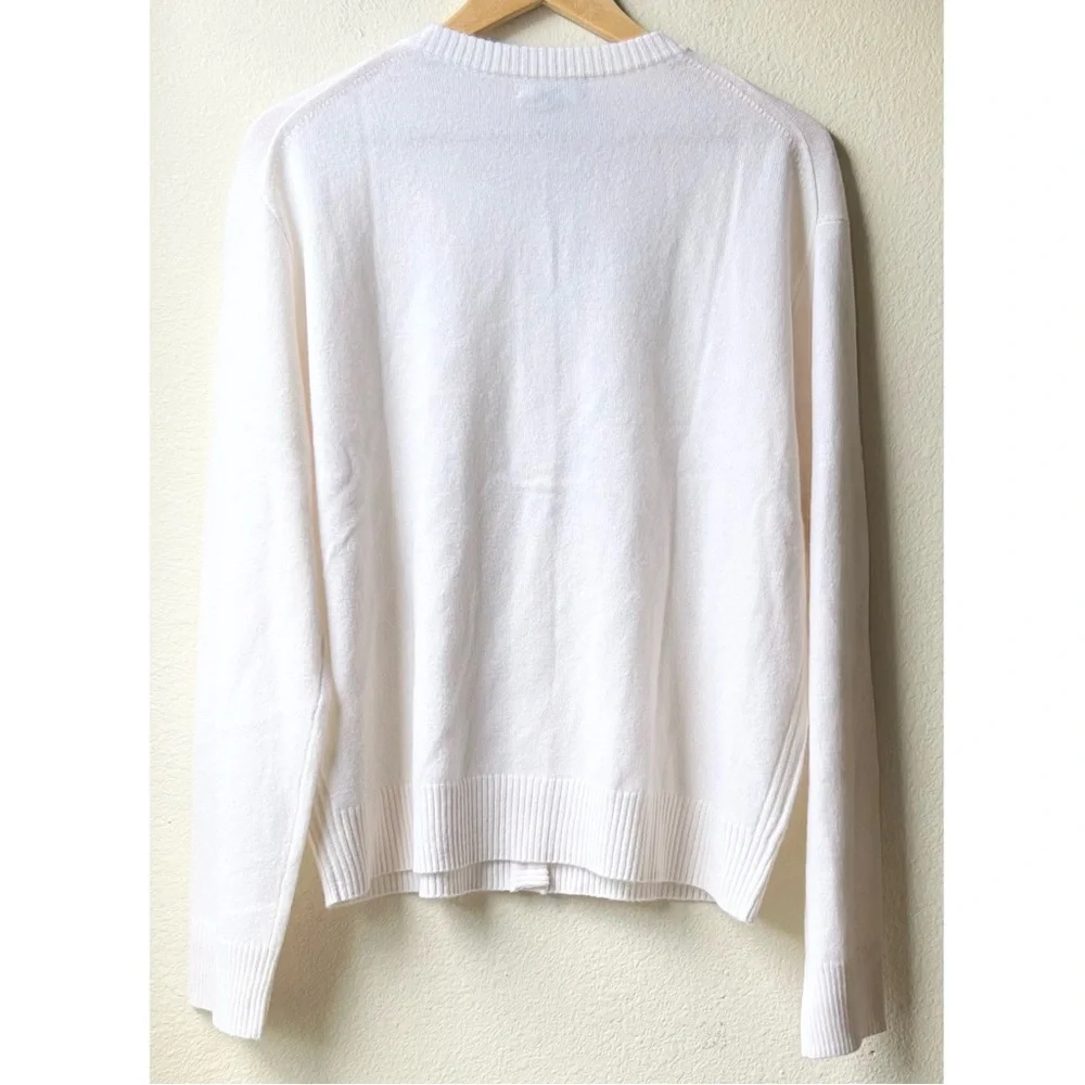 NWOT J. Crew Perfect Cashmere Cardigan in Snow Cream White Sz XL
